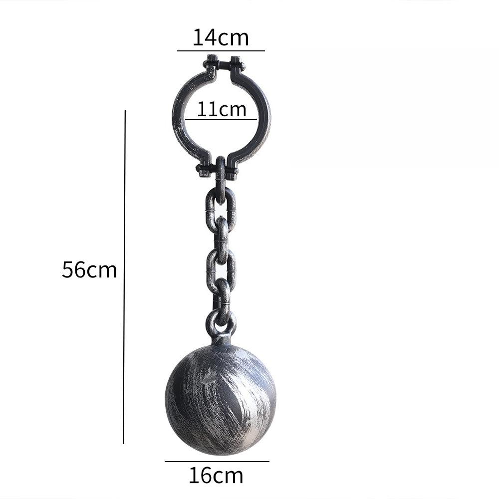 Festival Plays Costume Halloween Prop Handcuffs Cosplay Toy Anklets Black Plastic Shackle Chain Halloween Play Accessories