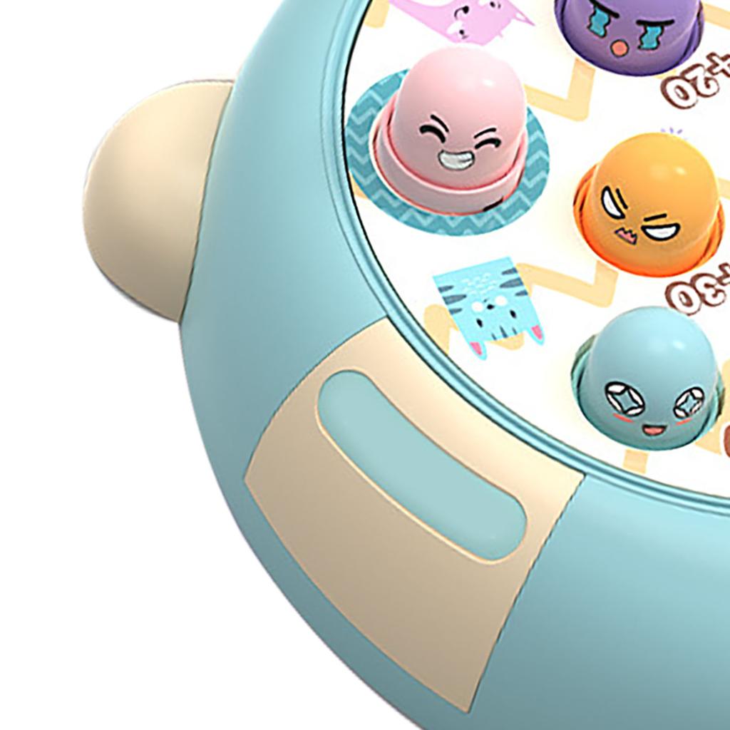 Interactive Whack Toy for Kids 360 Degree Rotating Cute Emoticon Music Light Hammering Pounding Toy