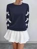 2026 Autumn/Winter Women's Solid Color Bow Long Sleeve Round Neck Hoodie for Christmas