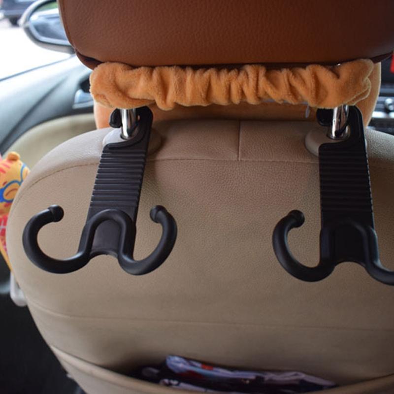 2-Pack Car for Seat Headrest Hooks Universal Back for Seat Organizer Hanger Storage Dual Hook for Handbag Purse Grocery