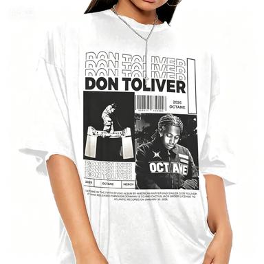T-shirt Hip Hop Rap Vintage 2026 Stampa Album Octane di Don Toliver Streetwear per Coppia Cotone Manica Corta