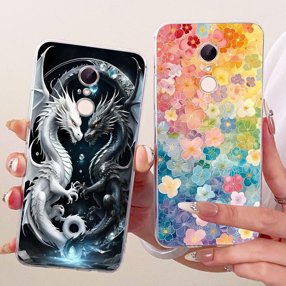 For Redmi 5 Case Cover Transparent Cute Cat Fashion Butterfly Funny Painted Casing MDG1 MDI1
