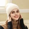 Autumn and Winter Women's Warm Handmade Wool Hat Solid Color Knitted Hat Versatile Fashion Striped Pullover Ear Protector Cold Hat