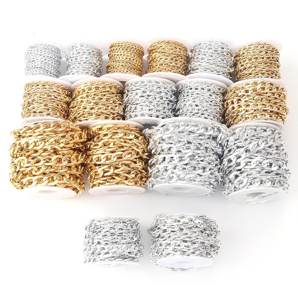 5Yards/Roll Metal Aluminum Chain Twist Chain Bulk Chain For DIY Jewelry Making Necklace Bracelet Clothing Bag Accessory Supplies