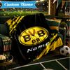 Custom Name BVB Fan Gear Blanket Lightweight Ideal Bedding Blanket Perfect for Travel, Camping, Living Rooms, Sofas, Christmas gift