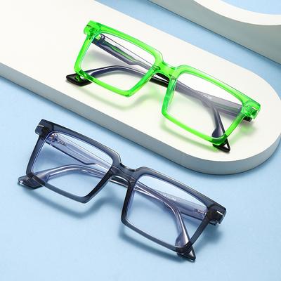 2pcs Fashion Square Anti-Blue Light Computer Eyewear Minimalist Optical Eye Glasses with Metal Frame Luxury Eyewear Unisex