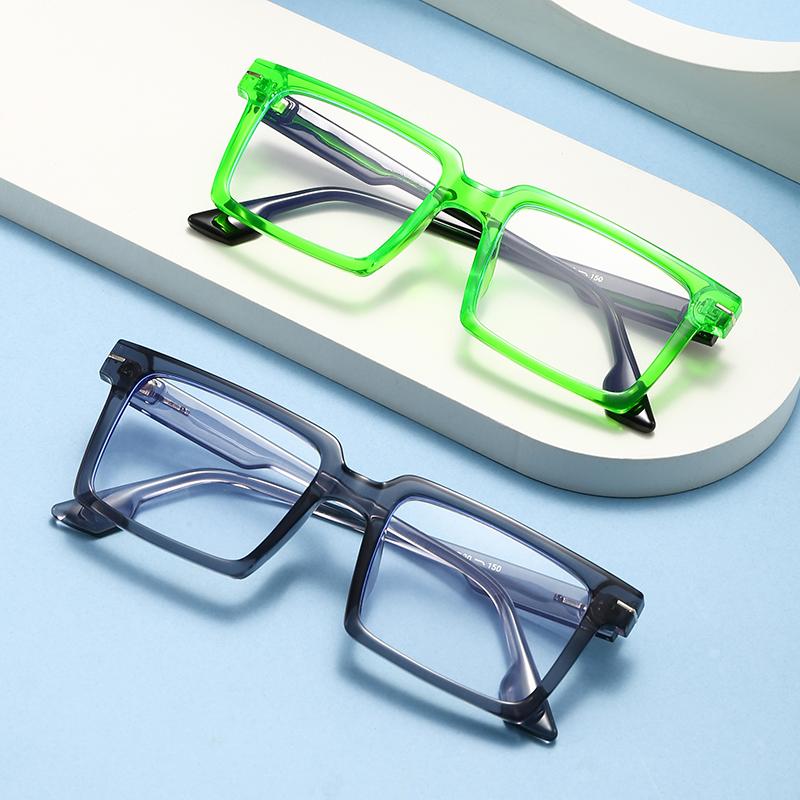 2pcs Fashion Square Anti-Blue Light Computer Eyewear Minimalist Optical Eye Glasses with Metal Frame Luxury Eyewear Unisex