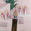 1pc Pink Rubber Rose Gold Christmas Tree, Christmas Wine Stopper, Champagne Stopper