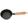Frying Pan Cast Iron Skillet Drip Spouts Wooden Handle Stain Resistant Quick Heat Easy To Clean Cook Pan