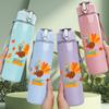 1PC Autumn Fall Floral Elements 750ml Color Plastic Sports Water Bottle Leakproof Flip Straw Lid Suitable for Sports Office Home Use