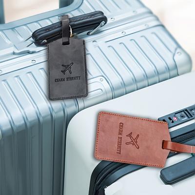 Etichetta per Bagaglio in Pelle PU Spessa 2 Pezzi Etichetta Nome per Bagaglio Controllato Ciondolo Anti Smarrimento per Viaggio