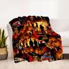 Firefighter Fireman Rescue Truck Helmet Hydrant Badge Print Fabric PanelBlanket Flannel Throw Blanket for Sofa, Bed, Travel, Camping, Office