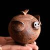150ML Old Rock Mud Coarse Pottery Pig Teapot Retro Ceramic Tea Brewing Pot Kung Fu Teapot Hand-held Tea Kettle Tea Ceremony
