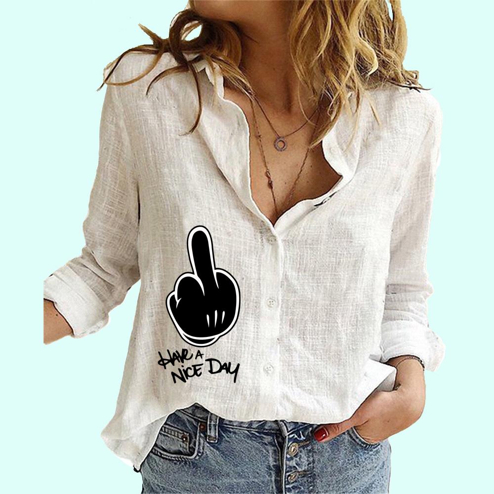 

Женская мода кардиган с воротником с лацканами, женская повседневная блузка с принтом, женский тонкий хлопковый льняной топ