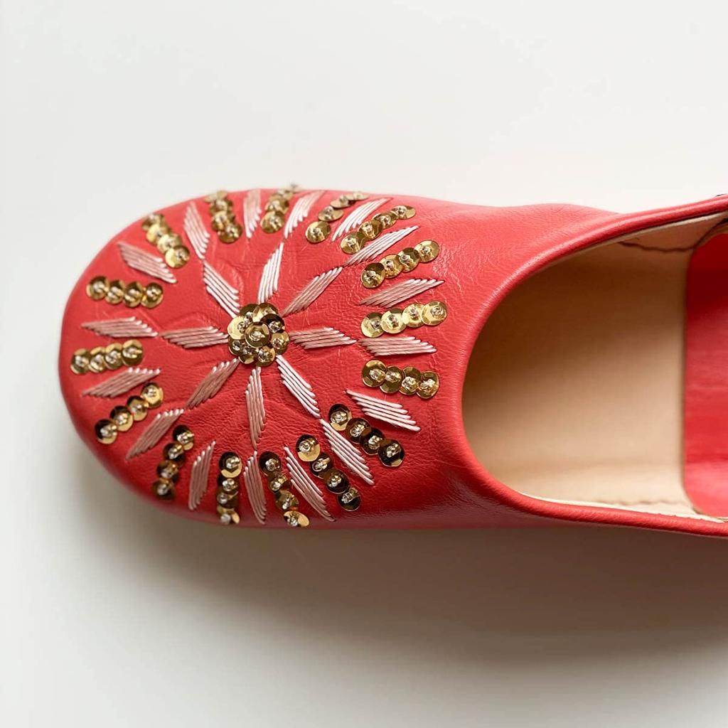 Sequined Babouche Bags Rose L [dear Morocco] // // (24.5 cm)