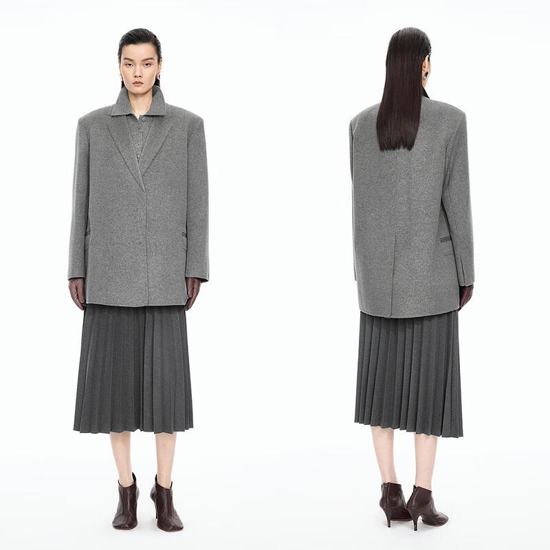JNBY 2025 Winter Loose Straight Wool Blend Coat