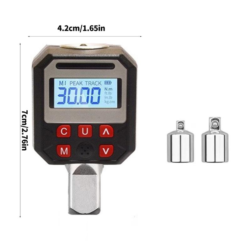 Precise Digital Torque Tester 5 Adjustable Ranges 1.5 To 340Nm ±2% Error Rate LCD Screen Memory Storage Conversion Head