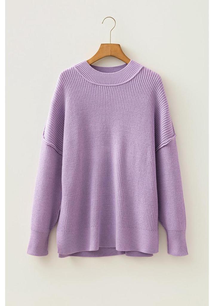 Women's Solid Color Loose Pullover Sweater - Autumn European & American Style