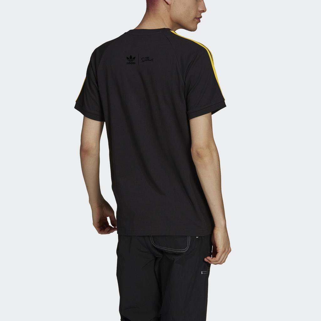 Adidas Originals X The Simpsons Three-Stripe Colorblock Retro T-Shirt Men Tops Black HA5815