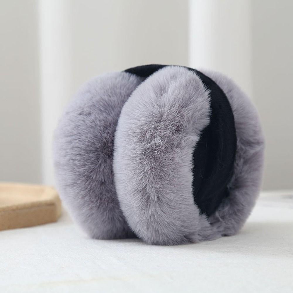 Foldable Plush Ear Warmers Thermal Lining Winter Ear Muffs Fuzzy Fluffy Ear Covers For Women