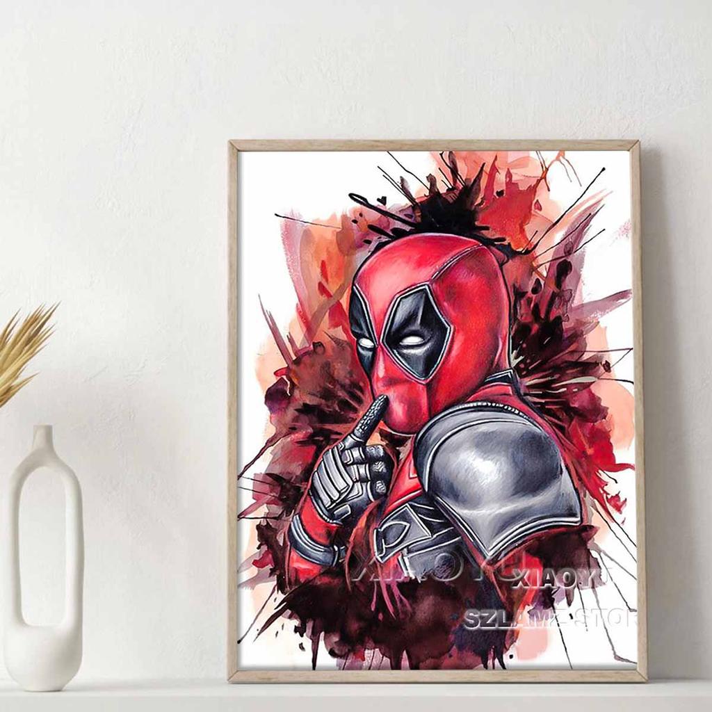 5D DIY Diamond Art Painting Kits for Adults, Deadpool Full Round Crystal Diamond Kits for Beginner for Home Wall Decorate