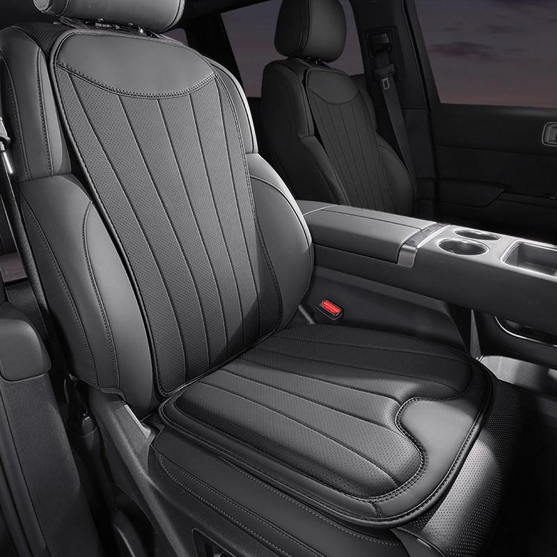 Universal Nappa Leather Car Seat Cover Four Season Auto Breathable Perforated Cushions Seat Protection Luxury Car Seats Cover