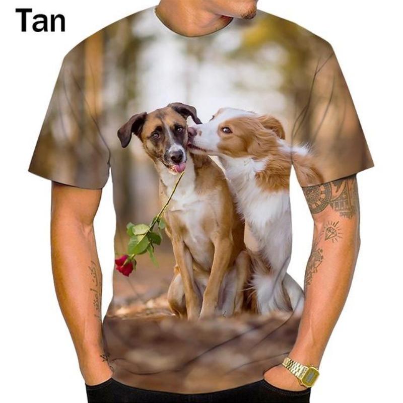 Unisex Funny Cute Dog Graphic T Shirts 3D Printed Summer Casual Cool Men Tee Tops Short Sleeve Oversized