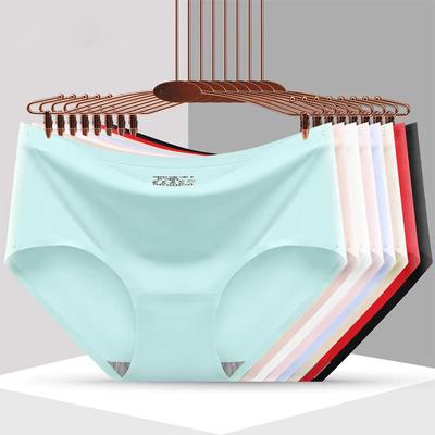 3 pezzi/set mutandine senza cuciture seta Pamty biancheria intima a vita media mutande comfort slip invisibili solidi lingerie femminile