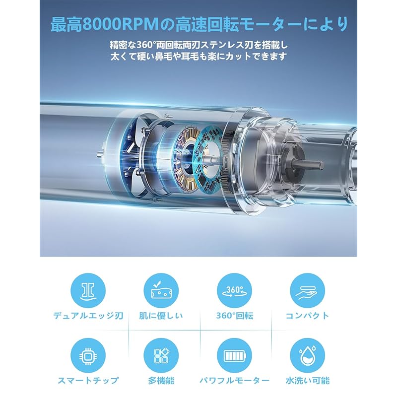 [NEW] & 1 unit 3 roles] nose hair cutter men's nose hair cutter eyebrows ear hair electric nose hair cutter multifunctional USB rechargeable small