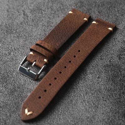 Watchband Brown Crazy Horse Leather Strap 18 20 22MM, Soft and Ultra-thin Genuine Leather, Vintage Men, Suitable for Antique Watch Bracele