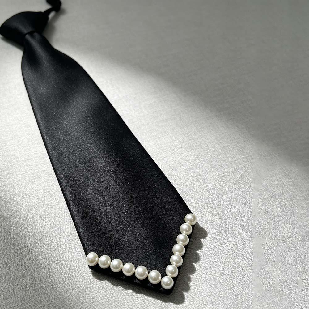 Polyester Bow Tie For Men Women With Pearl Embellishments For Weddings And Parties