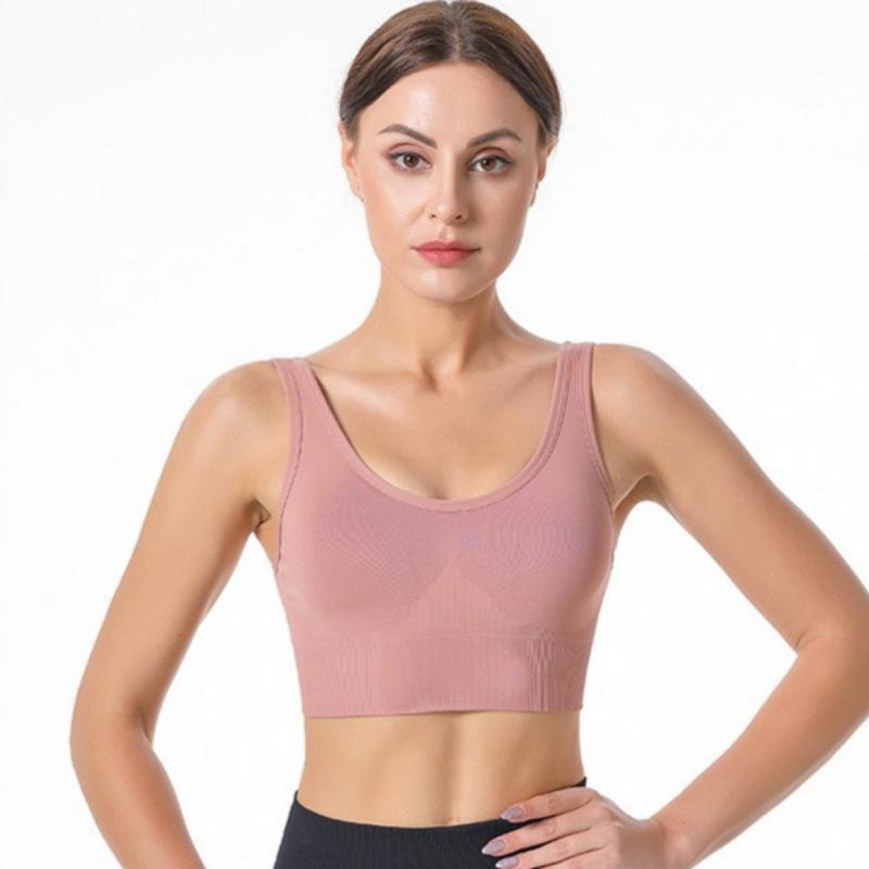 Large Size No-rim Yoga Sports Bra with Adjustable Back and No-rim Push-up Shockproof Fitness Running Underwear