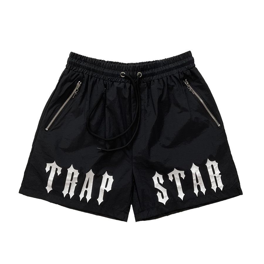 Trap Shorts Men Summer Sports Casual Pants Letter Print Quick Dry Beach Shorts American High Street Fashion Women