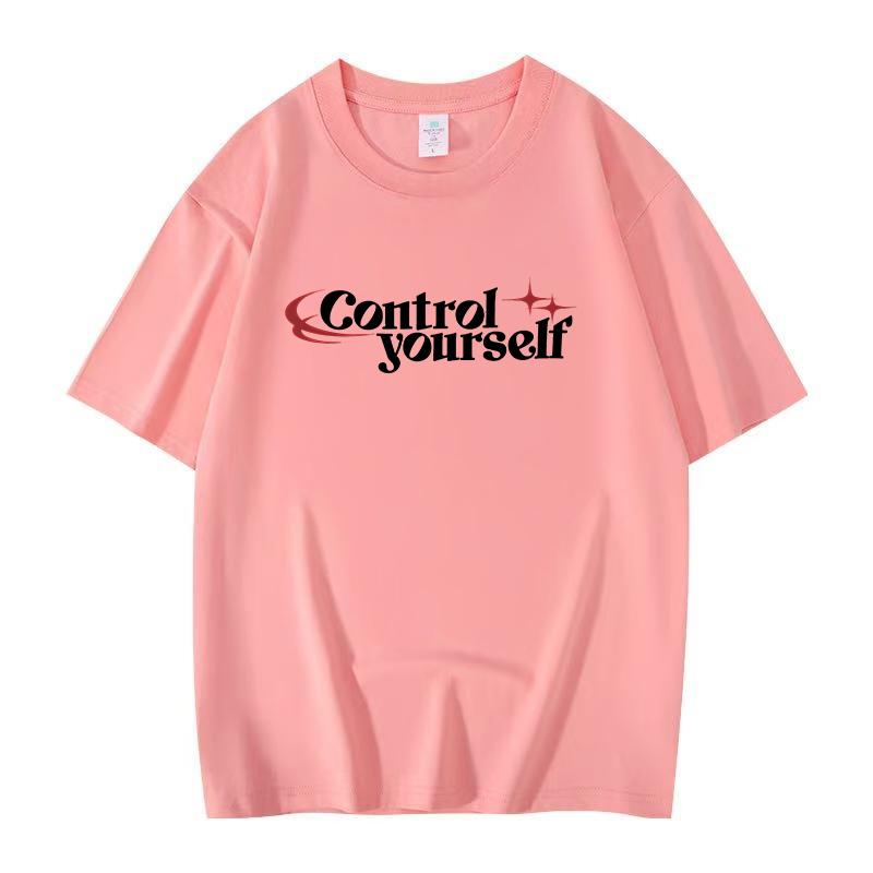 Amerikanisches Street Herren T-Shirt mit Buchstabenaufdruck, aus reiner Baumwolle, kurzärmelig, locker, lässig, mit Rundhalsausschnitt, vielseitiges Oberteil für den Alltag