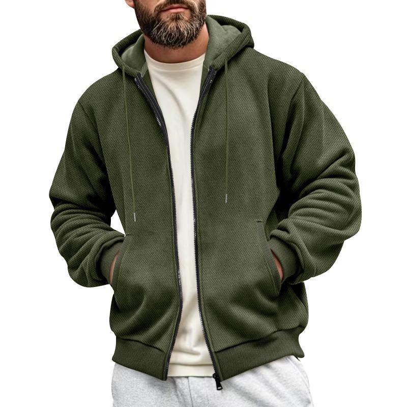 Men S Winter Fleece Zip Up Hooded Casual Sweatshirt Jacket
