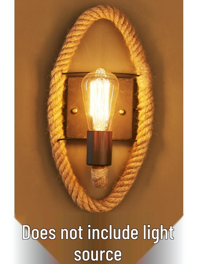 American Loft Iron Industrial Wall Lamp with Creative Rope Design for Bedside, Bar, Cafe, Living & Dining Rooms