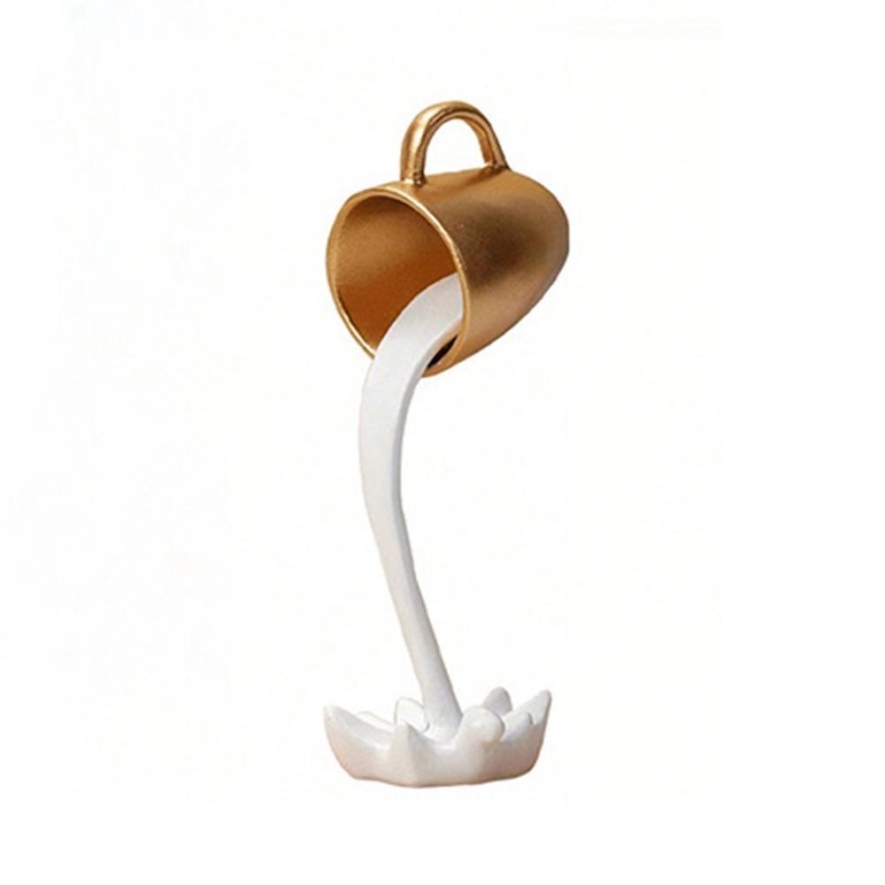 3D Floating Spilling Coffee Cup Resin Craft Suspended Cup Sculpture Coffee Cup Ornaments  Kitchen