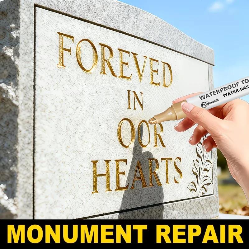 New Tombstone Inscription Gilding Touch-Up Pen – Non-fading, Clear As Ever, Guards Eternal Memories.