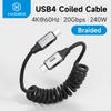 Hagibis Coiled Full-Featured USB C Cable Type C Fast Charging Cable for Car Motorcycle Compatible with CarPlay Android Auto