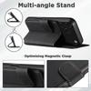 iPhone17ProMax Magnetic Leather Flip Case with Card Slot and Wireless Charging Stand
