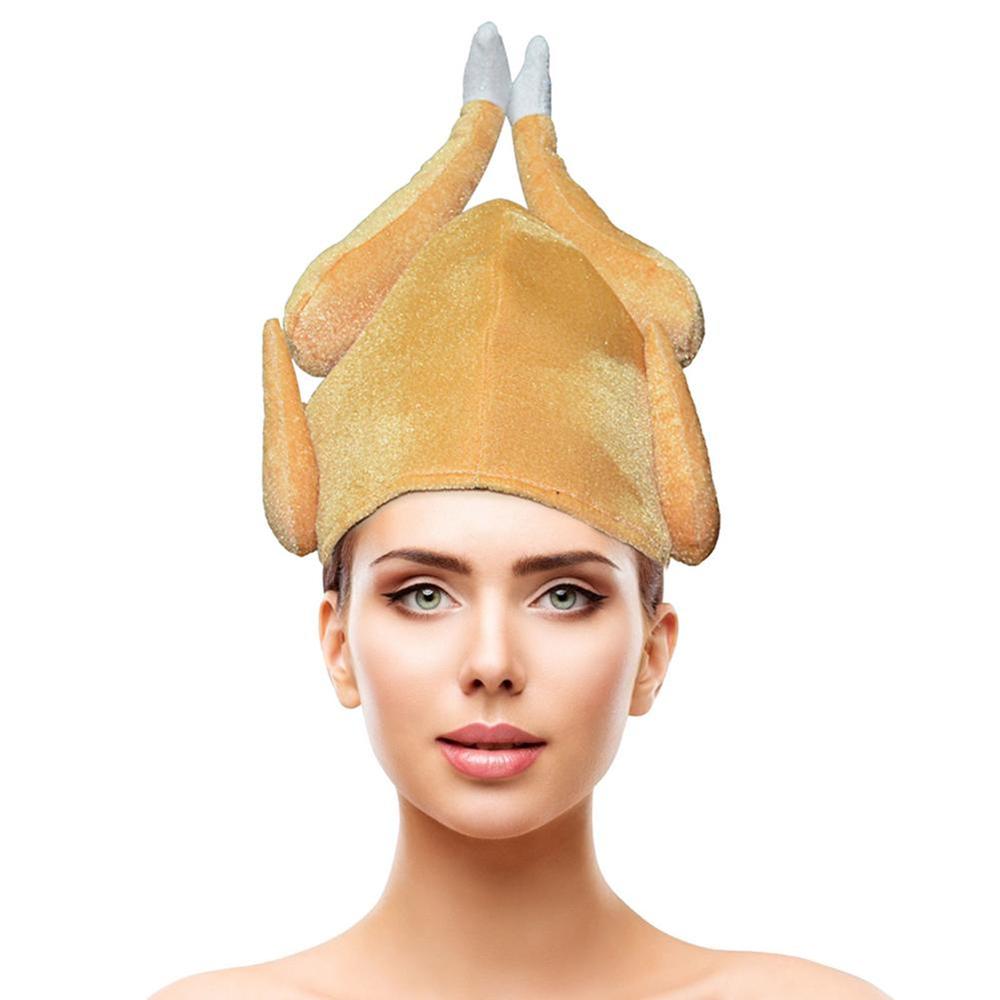 Dense Velvet Turkey Hat Roasted Turkey Hats For Christmas Festival Costume Party