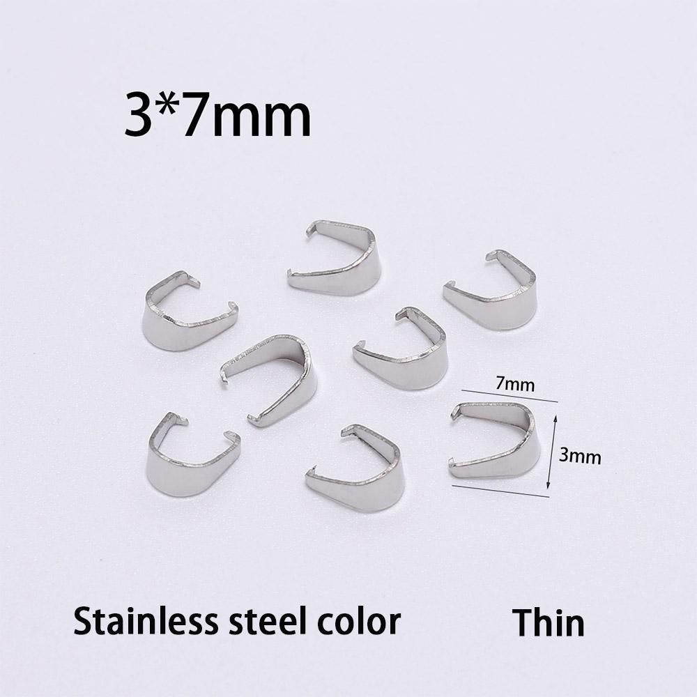 

50/100pcs Stainless Steel Pendant Pinch Bail Clasps Necklace Hooks Clips Connector For Jewelry Making Findings Accessories DIY