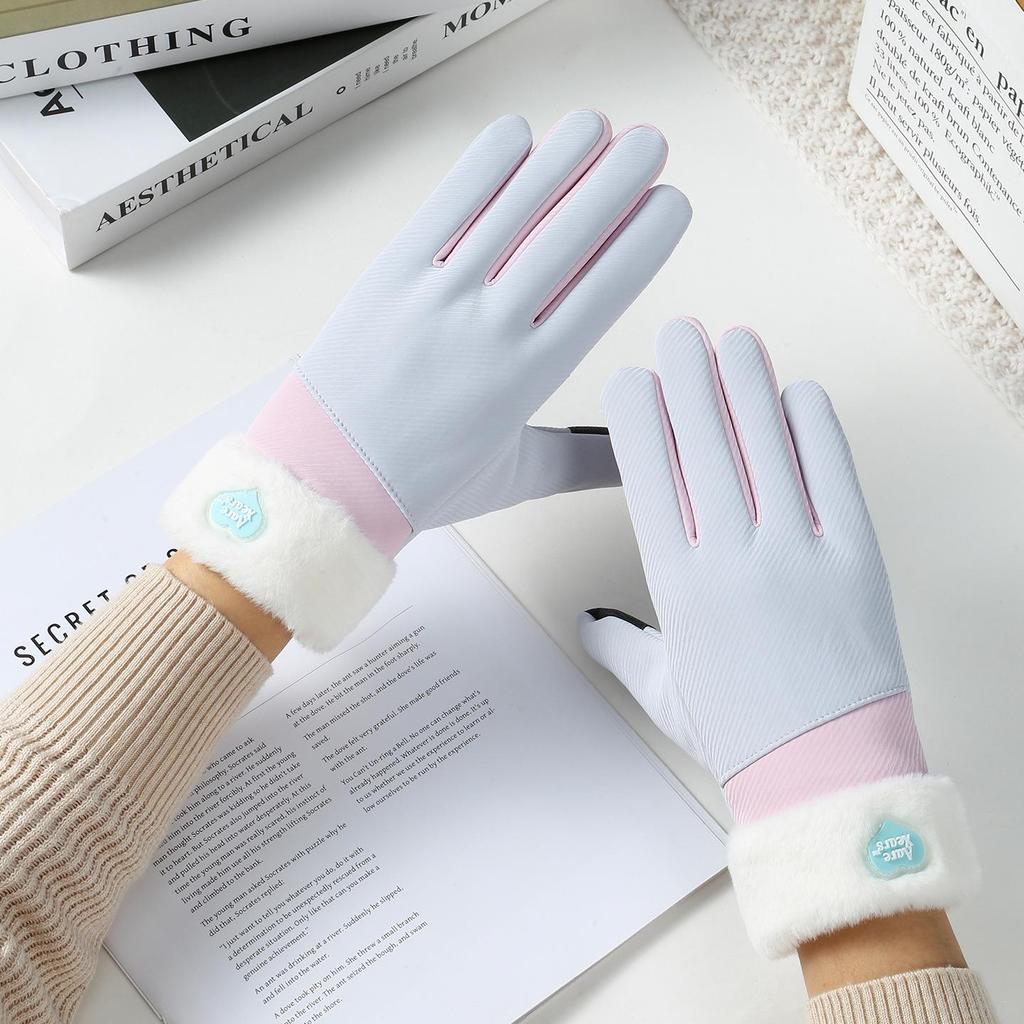 Women's Winter Velvet Touchscreen Gloves: Warm, Waterproof, Windproof, Non-slip, Ideal for Cycling, Driving, and Riding