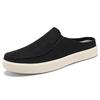 Men's Casual Cotton Linen Backless Moccasins - Solid Color Low-Top Slippers