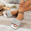 Flat Slippers for Women 2025 Summer Designer  Big Size Rhinestone Flip-flops Ladies Fashion Casual Sequin Slipper Shoes Woman