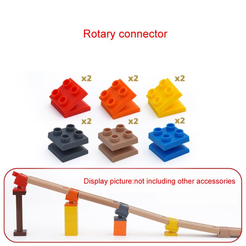 Wooden Train Track Accessories Colorful Flexible Track Train Track Connector Compatible with All Major Brands Wood Track