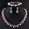 Simulation Pearl Necklace Bracelet Earrings Set Bridal Dress Versatile Accessories Fashion Jewelry Gift