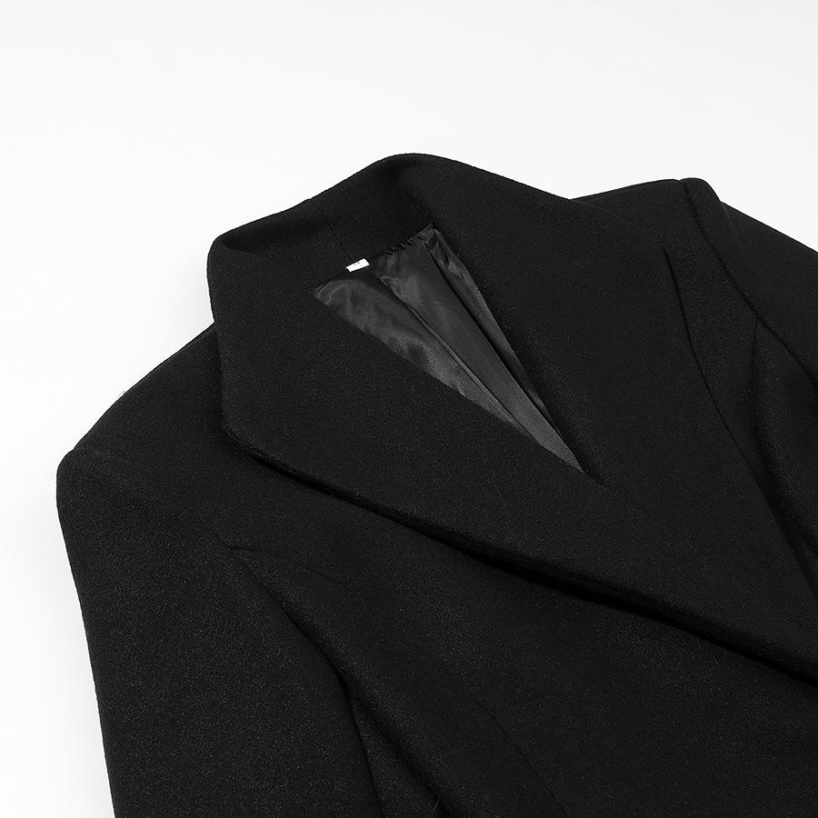 2025 Trending Women's Long Woolen Commuter Overcoat with Single Hidden Button