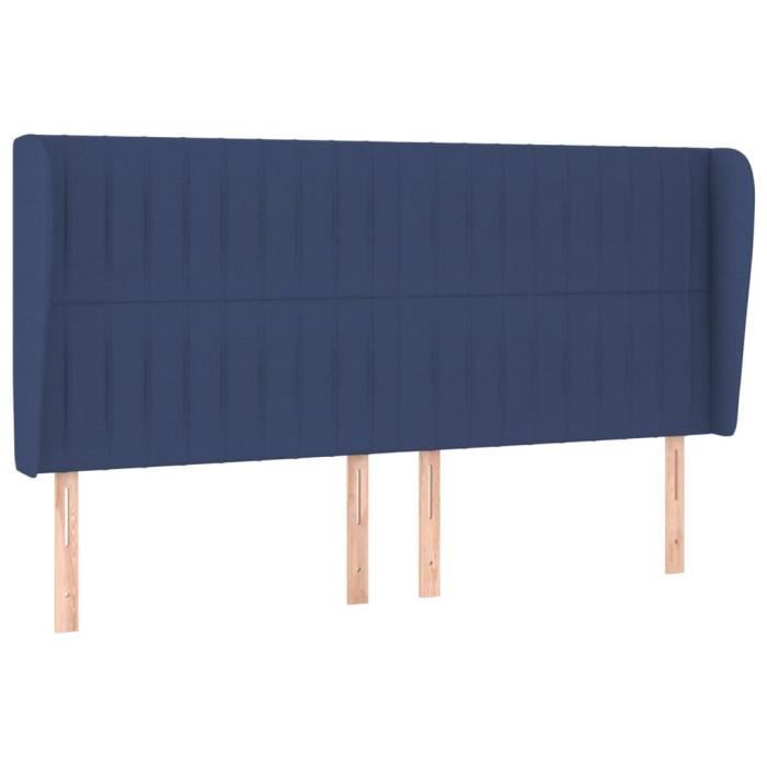 VidaXL Tête de lit avec oreilles Bleu 163x23x118-128 cm Tissu3118206