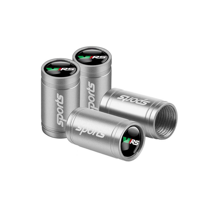 4pcs Brushed Metal Car Wheel Tire Valve Stem Air Cap Cover MV39 Auto Accessories For Skoda Rapid Fabia Kamiq Octavia A7 A5 A4 Superb